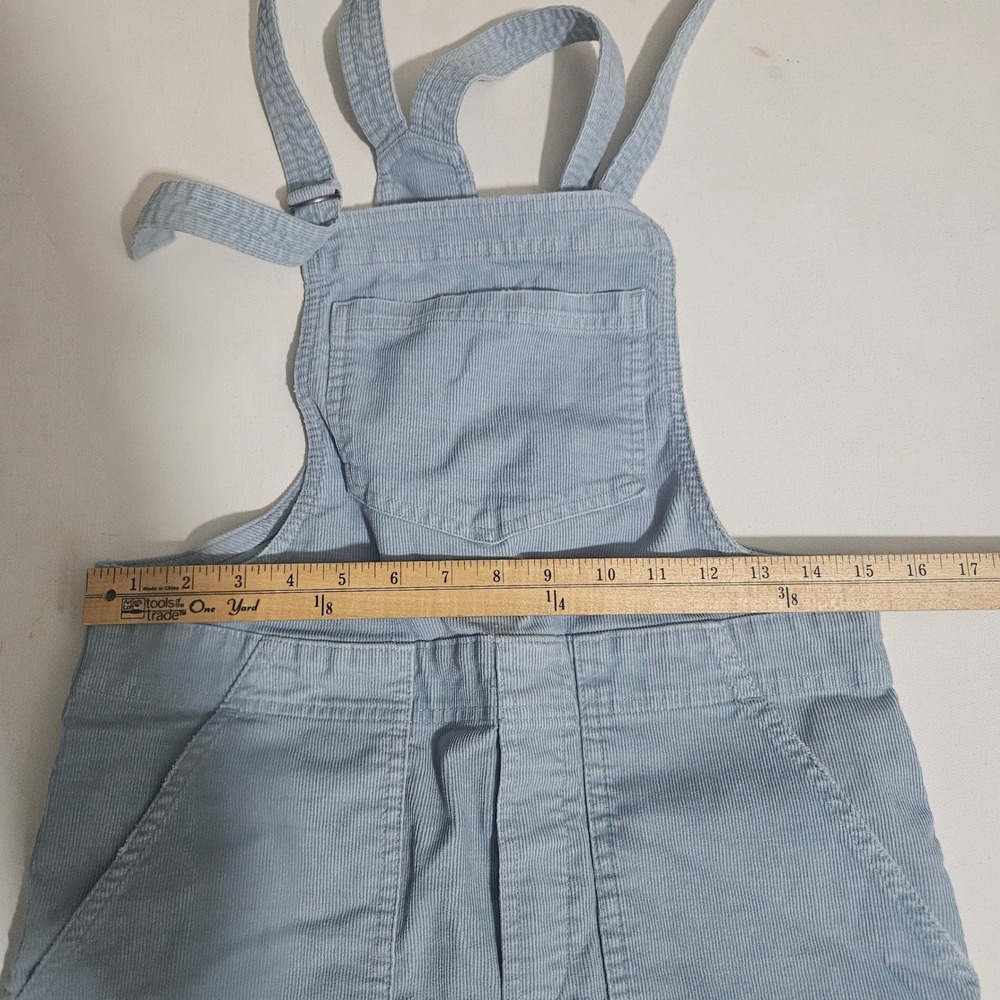 Aerie Womens Light Blue Corduroy Bib Overalls Raw Hem XS - Picture 6 of 7